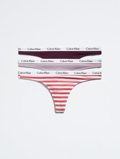 Комплект из 3 хлопковых стрингов с логотипом Carousel Calvin Klein