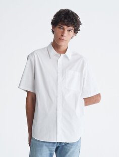 Легкая рубашка с коротким рукавом и карманом Calvin Klein, белый