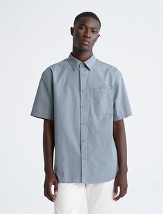 Легкая рубашка с коротким рукавом и карманом Calvin Klein, синий