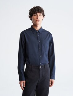 Рубашка из эластичного хлопка Calvin Klein, сапфировый