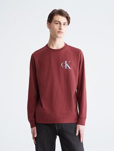 Футболка с круглым вырезом и длинными рукавами Bold Monogram Logo Calvin Klein