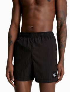 Нейлоновые плавательные шорты с завязками на талии Calvin Klein, черный