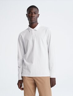 Рубашка поло из гладкого хлопка Calvin Klein, белый