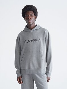 Толстовка с логотипом Standard Fit свободного кроя Calvin Klein, серый