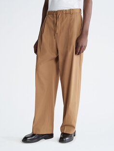 Широкие брюки из габардина Calvin Klein, карамель