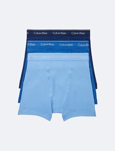 Хлопковые классические трусы-боксеры из 3 пар Calvin Klein, синий
