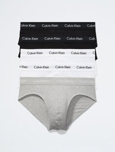 Комплект из 5 хлопковых эластичных трусов Calvin Klein, серый