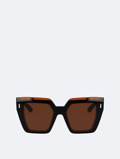 Солнцезащитные очки квадратной формы из модифицированного ацетата Calvin Klein, черный