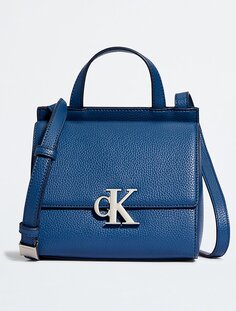 Маленькая сумка через плечо Archive с квадратным клапаном Calvin Klein, синий