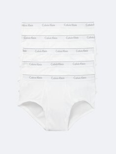 Хлопковые классические трусы из 5 пар Calvin Klein, белый
