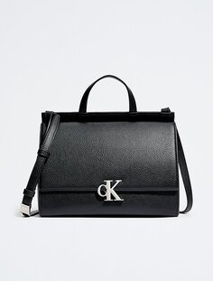 Большая сумка через плечо Archive с квадратным клапаном Calvin Klein, черный