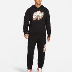 Худи Nike Air Jordan Jumpman Men&apos;s Fleece, черный/белый/оранжевый