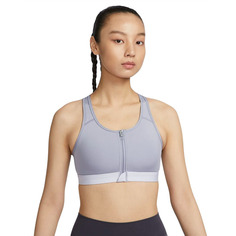 Спортивный топ Nike Medium-Support Padded Zip-Front, серо-фиолетовый