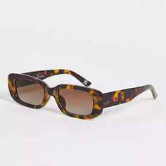 Солнцезащитные очки Asos Design Mid Square, коричневый