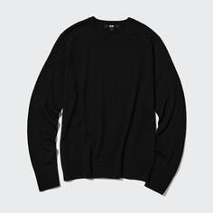 Джемпер Uniqlo Extra Fine Merino Crew Neck, черный