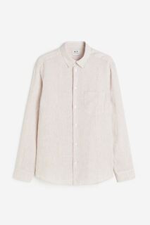 Essentials No 17: Льняная рубашка H&amp;M, светло-бежевый/полосатый H&M