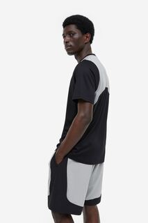 Спортивная рубашка DryMove H&amp;M, черный/светло-серый H&M