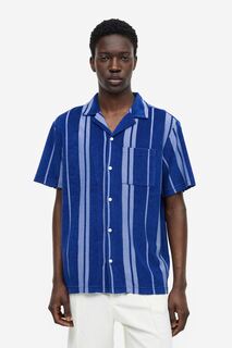 Рубашка стандартного кроя Terry Resort H&amp;M, синий/полосатый H&M