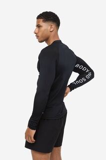 Купальная рубашка с длинными рукавами H&amp;M, черный/тело и душа H&M