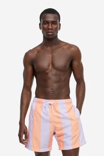 Узорчатые плавательные шорты H&amp;M, оранжевый/фиолетовый в полоску H&M