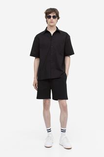 Хлопковые шорты свободного кроя H&amp;M, черный H&M