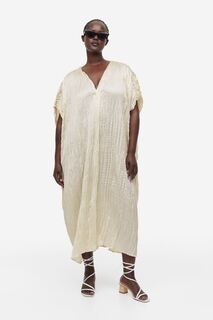 Плиссированное платье-туника H&amp;M, крем H&M