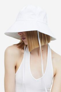 Солнечная шляпа с завязками H&amp;M, белый H&M