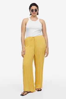 Широкие брюки без застежек H&amp;M, желтый H&M