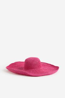 Соломенная шляпа с широкими полями H&amp;M, вишневый H&M