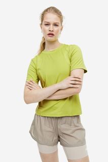 Спортивная футболка DryMove H&amp;M, зеленый лайм H&M