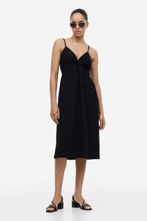 Платье с перекрученными деталями H&amp;M, черный H&M