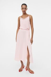 Атласная юбка H&amp;M, светло-розовый H&M