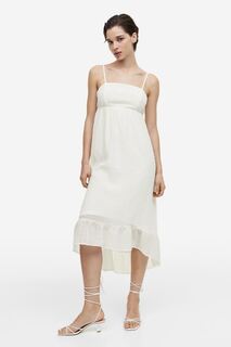 Креповое платье с завязками H&amp;M, крем H&M