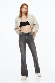 Расклешенные высокие джинсы H&amp;M, серый H&M