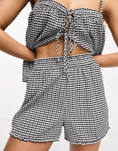 Шорты The Frolic Textured Gingham, черный/белый