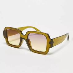 Солнцезащитные очки Asos Design Chunky Mid Square, светло-зеленый