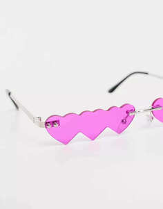 Солнцезащитные очки Public Desire Multi Heart, неоновый фиолетовый