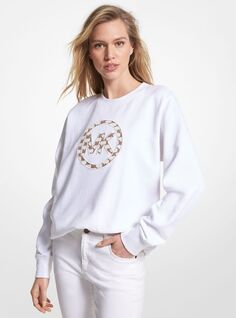 Свитшот Michael Michael Kors Logo Charm Cotton Blend, белый