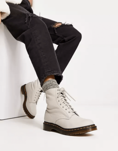 Ботинки Dr Martens 1460 Pascal Virginia, светло-серый