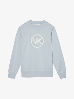 Свитшот Michael Michael Kors Logo Charm Cotton Blend, голубой