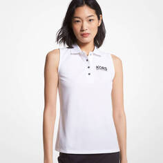 Рубашка-поло без рукавов Michael Michael Kors Golf Logo Pique, белый