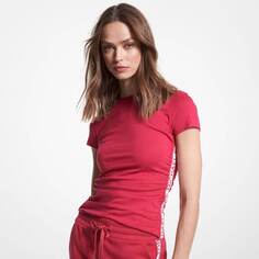 Футболки Michael Michael Kors Logo Tape Organic Cotton Ruched, красный