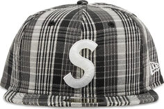 Бейсболка Supreme Metallic Plaid S Logo New Era, черный