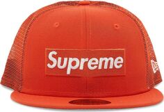 Бейсболка Supreme x New Era Box Logo Mesh Back, оранжевый