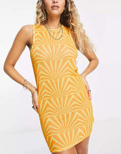 Летнее пляжное сетчатое платье It&apos;s Now Cool Premium Pop, оранжевый/желтый
