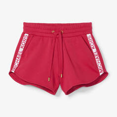 Короткие спортивные шорты ретро Michael Michael Kors Logo Tape Cotton Blend, красный/белый