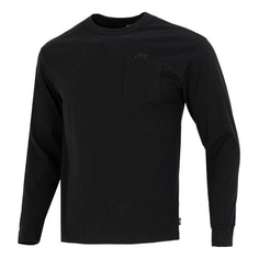 Футболка Men&apos;s Nike Solid Color Athleisure Casual Sports Round Neck Long Sleeves Black T-Shirt, Черный