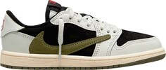 Кроссовки Travis Scott x Air Jordan 1 Low OG PS, белый/черный