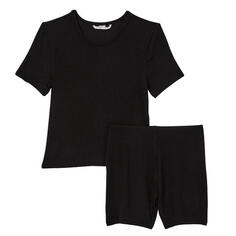 Комплект футболка и шорты в рубчик Victoria&apos;s Secret Modal, 2 предмета, черный