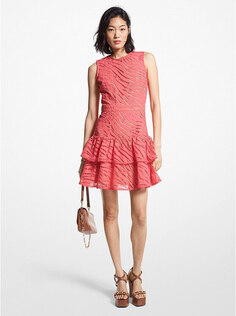 Платье Michael Michael Kors Zebra Eyelet Cotton, розовый